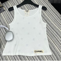 Classic Discount Chanel Vest with Strass CC 0515 White 2025