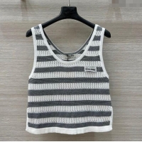 Market Sells Miu Miu Wool Blend Knit Striped Vest 0515 Grey 2025