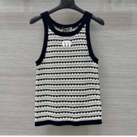 Good Product Miu Miu Wool Knit Striped Vest 15070 Black/White 2025