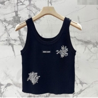 ​Buy Discount Miu Miu Knit Vest with Beads 0515 Black 2025