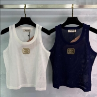 Classic Discount Miu Miu Mesh Vest 0515 White/Blue 2025