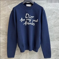 New Release Creation Dior Cotton Sweatshirt 0515 Navy Blue 2025