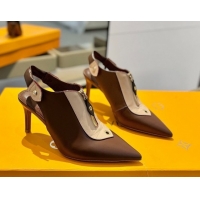 Purchase Louis Vuitton Allure Slingback Pumps 8.5cm in Calf Leather Brown 0222004