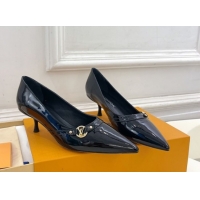 Buy Discount Louis Vuitton 6AM Pumps 5.5cm in Patent Calfskin Leather Black 0222022