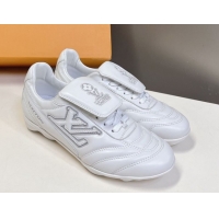 Perfect Louis Vuitton LV Footprint Soccer Sneakers in Calf Leather White 0222051