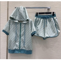 Affordable Price Dior Oblique Jacket and Shorts Set 0515 Blue 2025
