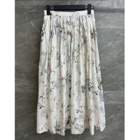 Top Quality Dior Printed Cotton Skirt 527001 White 2025