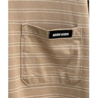 Big Discount Miu Miu Striped T-Shirt 527011 Light Coffee 2025