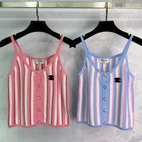 Traditional Discount Chanel Wool Blend Striped Vest 527014 Pink/Blue 2025