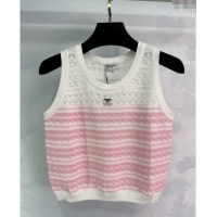 Luxury Cheap Chanel Striped Vest 527007 Pink 2025