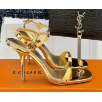 Hot Style Louis Vuitton 6AM Heel Sandals 9.5cm in Calf Leather Gold 0222060
