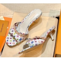 Unique Style Louis Vuitton LV x TM 6AM Heel Slides Sandal 5.5cm in Multicolor Monogram Canvas White 0222070