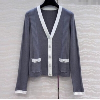Famous Brand Chanel Cotton Cardigan 527019 Grey 2025
