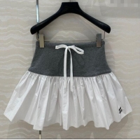 Low Cost Miu Miu Patchwork Mini Skirt 527025 White 2025