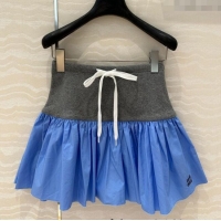Grade Quality Miu Miu Patchwork Mini Skirt 527025 Blue 2025