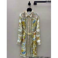 Traditional Discount Versace Silk Dress 527029 Yellow 2025