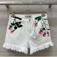 ​Top Design Loewe Paula's Flora Shorts 527027 White 2025