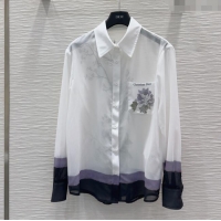 Classic Specials Dior Flora Print Shirt 527032 White/Purple 2025