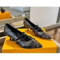 Luxury Louis Vuitton Strap Pumps 5cm in Monogram Canvas 2025 LV022401