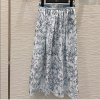 Spot Bulk Dior Bamboo Print Skirt 527035 Blue 2025