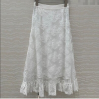 Super Quality Dior Lace Skirt 528005 White 2025