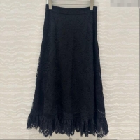 Traditional Discount Dior Lace Skirt 528005 Black 2025