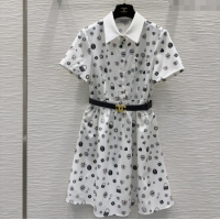 Grade Design Chanel Printed Dress 528002 White 2025