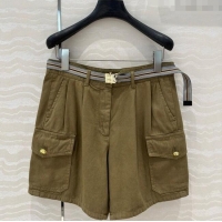 Luxury Discount Miu Miu Cotton Shorts 528012 Green 2025