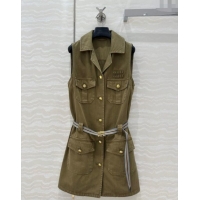 Best Product Miu Miu Cotton Dress 528012 Green 2025