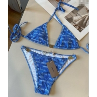 Top Design Miu Miu Denim Two-Pieces Swimwear 0313 Light Blue 2025