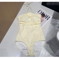 Good Looking Chanel One-Piece Swimwear with Camellia 0313 Yellow 2025
