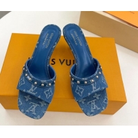 Perfect Louis Vuitton 6AM Heel Slides Sandal 5.5cm in Monogram Denim Blue 0422014