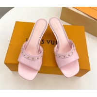 Good Quality Louis Vuitton 6AM Heel Slides Sandal 5.5cm in Calf Leather Pink 0422015