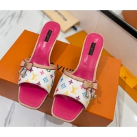 Best Price Louis Vuitton Heel Slides Sandal 5cm in Monogram Canvas White/Multicolor 2025 LV042201 0422019