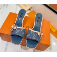 Best Product Louis Vuitton Heel Slides Sandal 5cm in Monogram Denim Blue 2025 LV042201 0422021