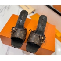 Top Grade Louis Vuitton Heel Slides Sandal 5cm in Monogram Canvas/Black 0422024