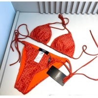 Luxurious Fendi Dotted Logo Two-Pieces Swimwear 3019 Orange 2025