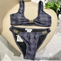 Pretty Style Loewe Logo Print Two-Pieces Swimwear 0313 Grey 2025