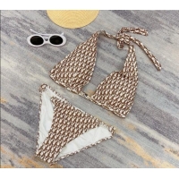 Big Discount Dior Neck Two-Pieces Swimwear 0313 Brown 2025