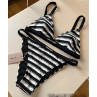 ​New Style Miu Miu Two-Pieces Swimwear with Stripes 0313 White/Black 2025