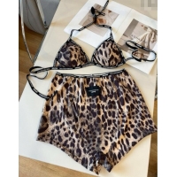 Promotional Dolce & Gabbana Leopard Print Two-Pieces Swimwear 13111 Brown 2025