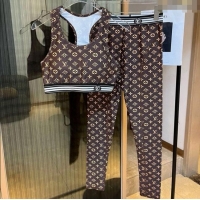 Affordable Price Louis Vuitton Yoga Activewear Set 0314 Brown 2025