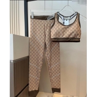 Best Grade Gucci Yoga Activewear Set 0314 Beige/Brown 2025