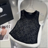 Buy Discount Chanel Knit Vest with Strass CC 0314 Black 2025