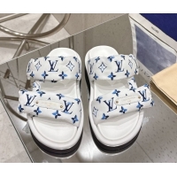 Classic Specials Louis Vuitton Pool Pillow Flat Comfort Slides Sandal in Monogram Nylon White 2025 1AHMDV