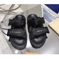 Best Price Louis Vuitton Pool Pillow Flat Comfort Slides Sandal in Monogram Nylon Black2 2025 1AHMDV