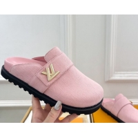 Popular Style Louis Vuitton LV Cosy Comfort Mules in Monogram Denim Pink 2025 1AGVOO