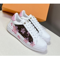 Hot Style Louis Vuitton Time Out Sneakers in Cherry Bloom Print 2025 LV042203