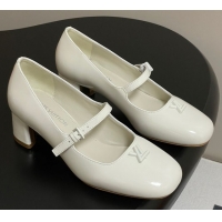 Unique Style Louis Vuitton Swing Mary Janes Pumps 5.5cm in Patent Leather White 2025 1AGUO5