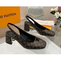 Classic Hot Louis Vuitton Swing Slingback Pump 5.5cm in Monogram Canvas Brown 2025 1AGTY9